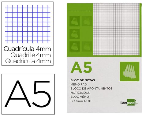 Bloco de apontamentos liderpapel din a5 80 f quadriculado , Liderpapel , 3321 , 8423473033214